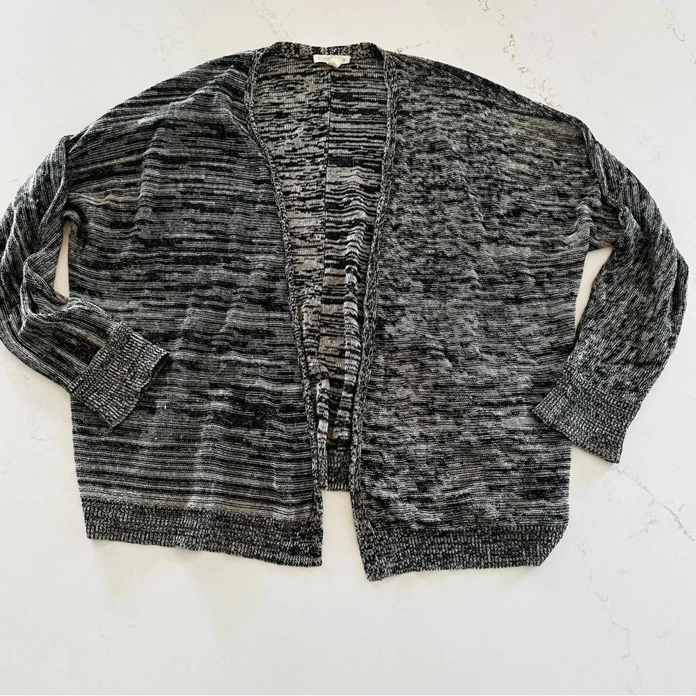 Eileen Fisher Organic Linen Twisted Block Cardigan | S - Picture 2 of 7